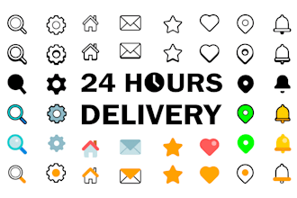 design unique, simple and modern custom icons set