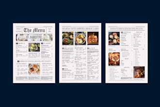 design or redesign your café menu to look modern and premium