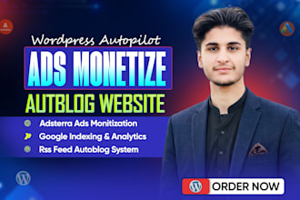 build an autoblog website with adsterra ads SEO optimization and fast loading
