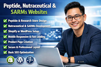 build peptide website, research peptide store, nutraceutical and sarms store