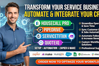 setup housecall pro integration pipedrive automation servicetitan quoteiq crm