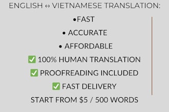 translate english to vietnamese and vietnamese to english accurately