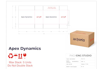 design a professional structural packaging dieline and dxf file