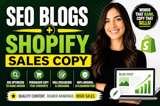 seo blog writer and shopify product copywriting expert