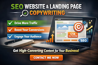 write SEO website copy and landing page copywriting