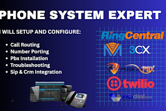 setup and configure 3cx, fusionpbx,magnus billing vitalpbx ,twilio a2p,vicidial