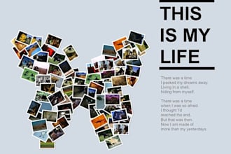 make unique photo collage from any shape, text, word or image using your picture