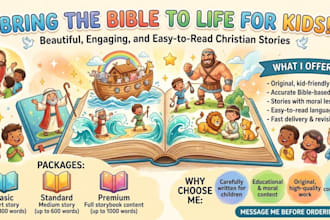 create christian bible children story illustrations