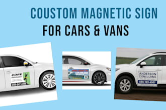 design eye catchy car and truck magnet sign