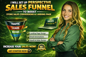 set up perspective sales funnel to boost  store sales conversions, landing page