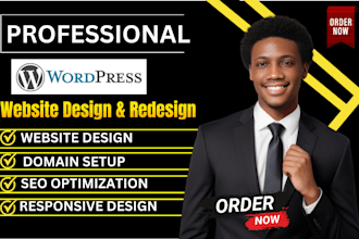design responsive wordpress website using elementor or redesign your site