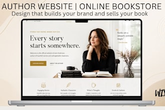 design a wix author website with online bookstore, wordpress webstore for author