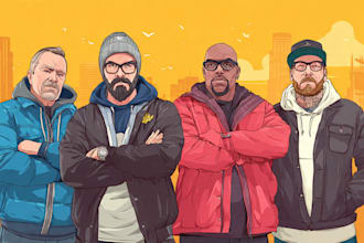 draw realism style gta character illustration for you