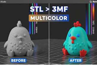 convert stl file to 3mf add color 3d printable model 2d to 3d bambulab ams