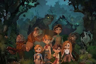 design children story book, child book illustration