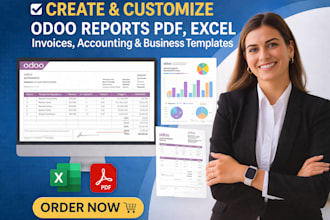 create and customize odoo reports PDF excel invoices and accounting templates