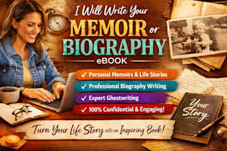 write your memoirs biography or life story ebook professionally