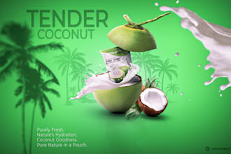 design a refreshing product advertisement and social media post