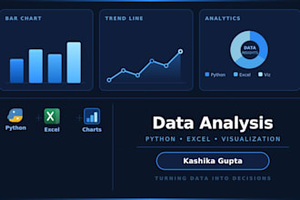 do data analysis using python, excel and visualization