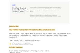 website copy for your finance or consultancy brand