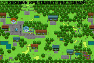 do pixel tileset, pokemon tileset, tilemap, rpg maker, pokemon style game asset