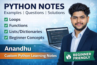 create custom python notes with examples and solutions