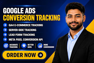 setup google ads, conversion tracking, ga4 ecommerce tracking via GTM
