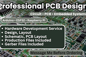 design pcb, arduino, esp32, raspberry pi and embedded systems
