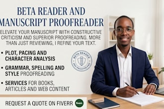 beta read, proofread and give honest feedback