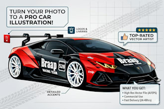 draw a professional custom car illustration from your photo