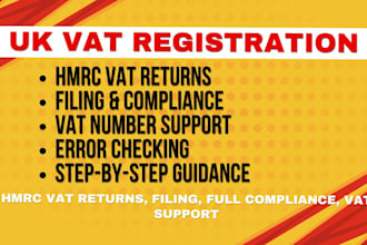 handle UK vat registration, hmrc vat return filing and self assessment return
