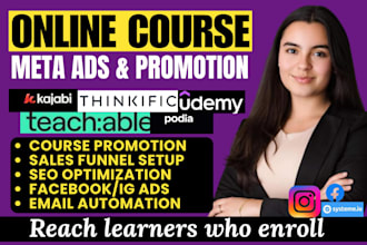 online course promotion kajabi instagram ads udemy facebook ads sales funnel SEO