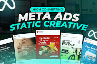 design high converting static meta ads creatives in 12 hours