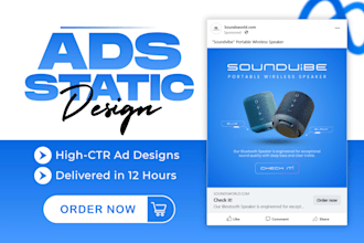 design high converting meta ads static creative in 12 hours