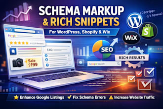 add schema markup and rich snippets to wordpress shopify wix website for SEO