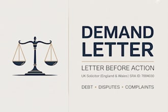 draft a legal demand letter or complaint as a UK solicitor