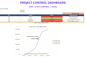 create a professional excel dashboard for project control using evm