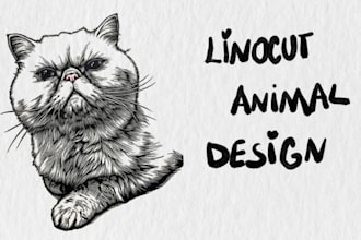 turn your animal into a linocut illustration