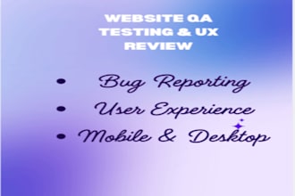 perform website QA testing and user experience review