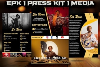 design clickable artist dj epk, music press kit, one sheet, distribution flyer