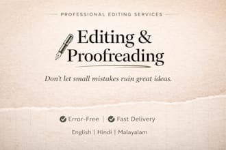 proofread and edit your document for grammar, professionally