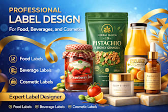 create product label design, bottle label design for food and beverages