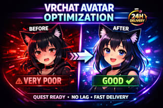 optimize your vrchat avatar, furry avatar for quest and PC
