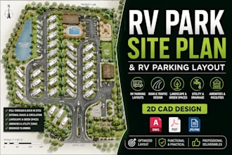 design an rv park site plan and rv parking layout
