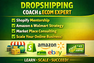 be your dropshipping coach shopify mentor consultant walmart amazon marketplace