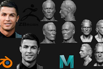custom 3d head 3d bust 3d sculpture figurine portrait 3d head figure 3d face stl