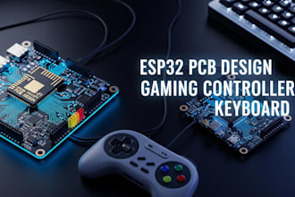 design esp32 retro game controller, custom gaming pcb and keyboard board
