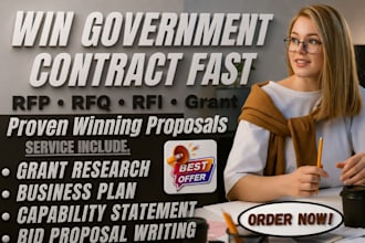 write rfp rfq rfi and grant proposals for government contract