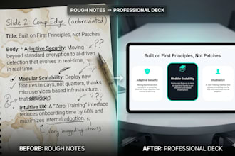turn rough notes into a professional pitch deck presentation
