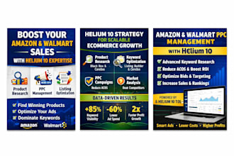 manage amazon and walmart PPC ads using helium 10 keyword research
